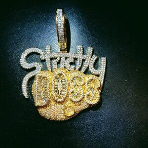 Real baguette crystal hip hop, rap, trap music pendant bling